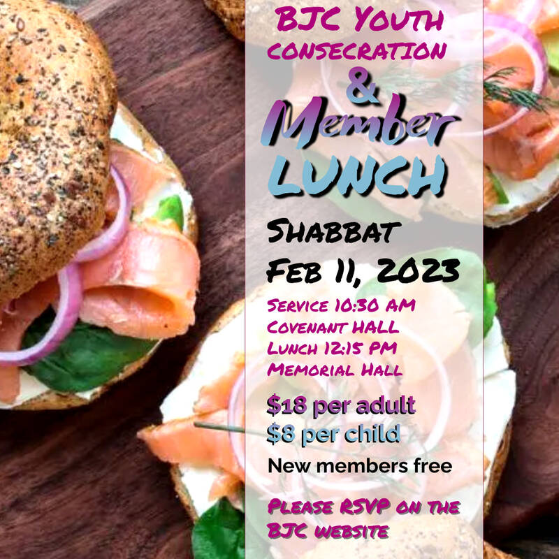 Banner Image for BJC Youth Consecration & Member Lunch