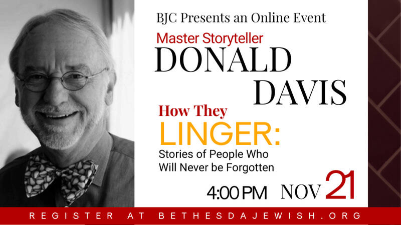 Banner Image for Storyteller Donald Davis- with Tikvat Israel